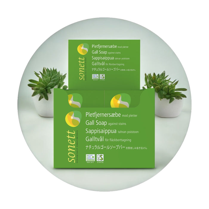 Sonett Organic Traditional Stain Removers Gall Soap, Highly Effective Against Marks Caused By Ink, Blood, Grease, Fruit. ( Pack of 2 ) ( Pack of 12 ) (3.5 fl. oz/ 100g)
