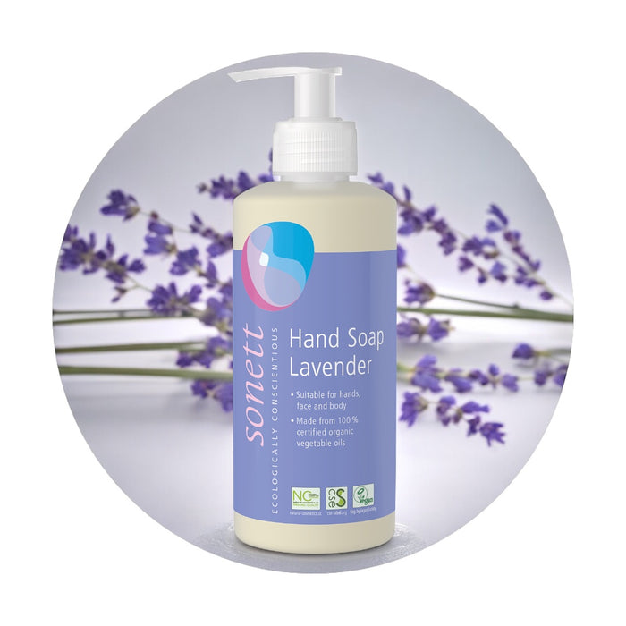 Sonett Organic Hand Soap Lavender (10 fl.oz/300 ml) ( Pack of 1 ) ( Pack of 2 ) ( Pack of 6 )