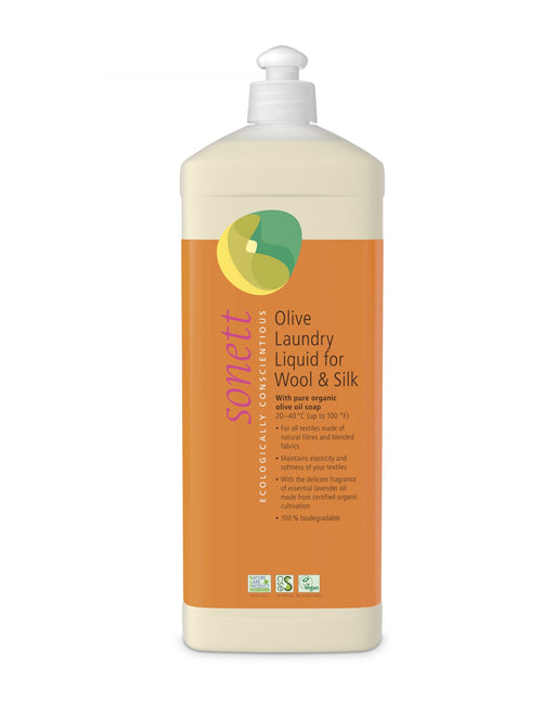 Sonett Organic Olive Laundry Liquid for Wool and Silk (34fl. oz/1L) ( Pack of 1 ) ( Pack of 2 ) ( Pack of 6 )