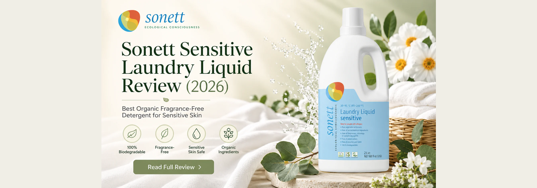 Sonett Sensitive Laundry Liquid Review (2026): Best Organic, Fragrance-Free Detergent in the USA