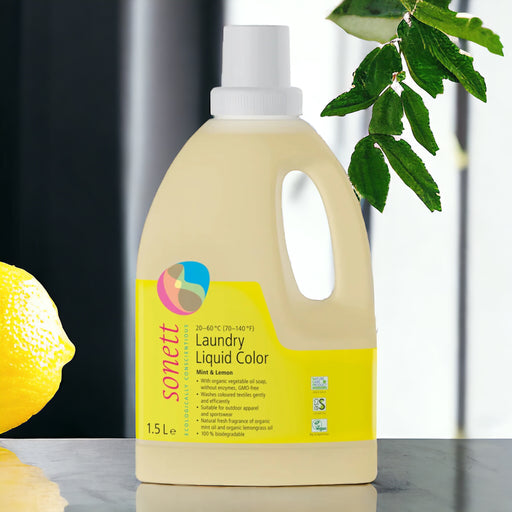 Sonett Organic Laundry Liquid Color Mint & Lemon (53 fl. oz/1.5 L) ( Pack of 1 ) ( Pack of 2 ) ( Pack of 6 )