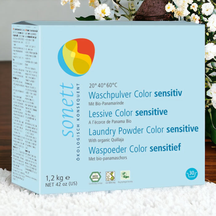 Sonett Organic Laundry Powder Sensitive for Colors (42 fl.oz/1.2kg) ( Pack of 1 ) ( pack of 2 ) ( Pack of 4 )