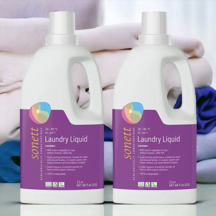 Sonett Organic Laundry Liquid Lavender (68 fl.oz/2L) ( Pack of 1 ) ( Pack of 2 ) ( Pack of 6 )