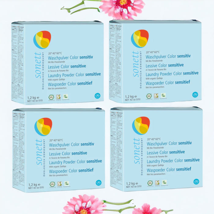 Sonett Organic Laundry Powder Sensitive for Colors (42 fl.oz/1.2kg) ( Pack of 1 ) ( pack of 2 ) ( Pack of 4 )