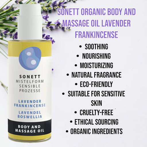 Sonett Organic Body and Massage Oil Lavender Frankincense (4.9 fl.oz/ 145ml)