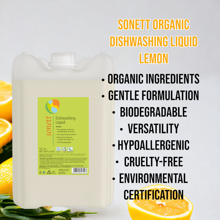 Sonett Organic Dishwashing Liquid Lemon (2.6 gal/ 10L)