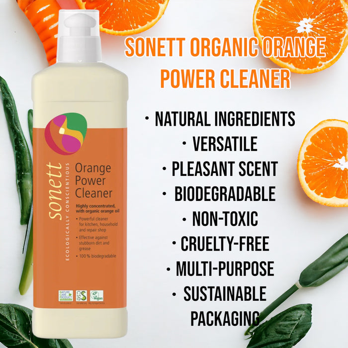 Sonett Organic Orange Power Cleaner (17 fl.oz/0.5L) ( Pack of 1 ) ( Pack of 2 ) ( Pack of 6 )