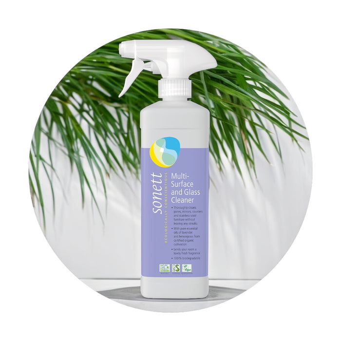 Sonett Organic Multi-Surface and Glass Cleaner (17 fl.oz/0.5L) ( Pack of 1 ) ( Pack of 2 ) ( Pack of 6 )