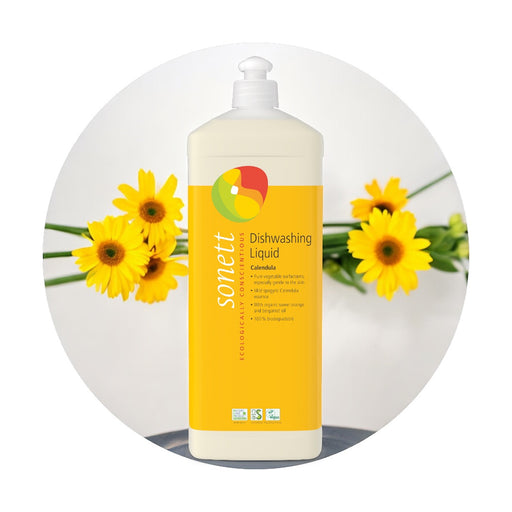 Sonett Organic Dishwashing Liquid Calendula (34 fl.oz/1L) ( Pack of 1 ) ( Pack of 2 ) ( Pack of 6 )
