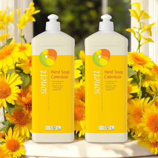Sonett Organic Hand Soap Calendula (34 fl.oz/1 L) ( Pack of 1 ) ( Pack of 2 ) ( Pack of 6 )