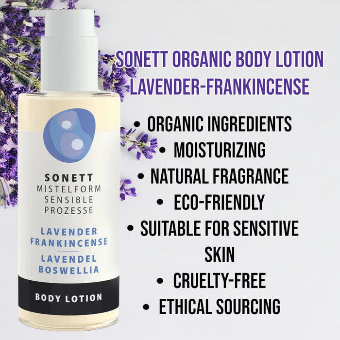 Sonett Organic Body Lotion Lavender-Frankincense (4.9 fl.oz/ 145ml)