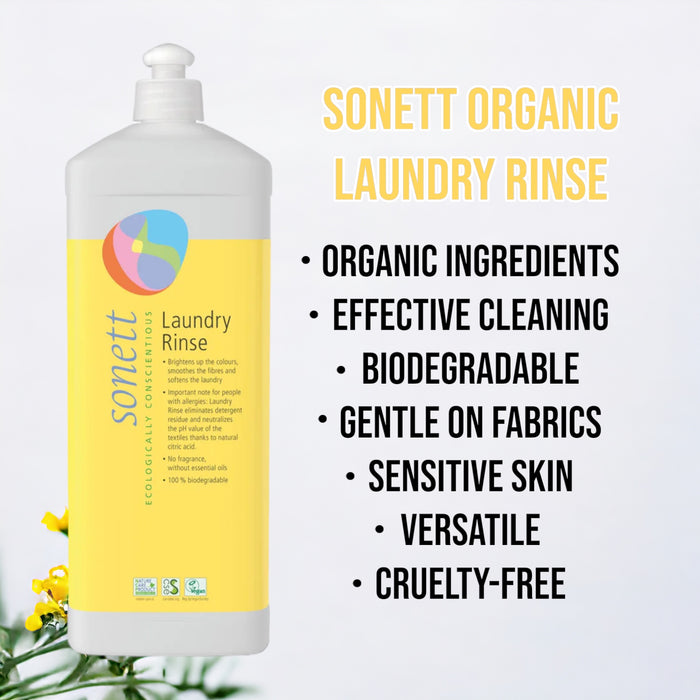 Sonett Organic Laundry Rinse (34 fl.oz/1L) ( Pack of 1 ) ( Pack of 2 ) ( Pack of 6 )