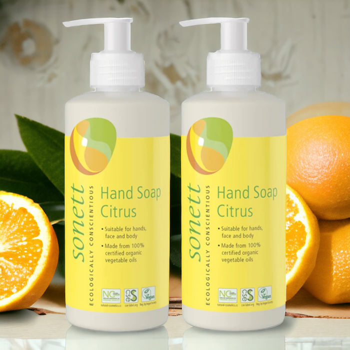 Sonett Organic Hand Soap Citrus (10 fl.oz/300 ml) ( Pack of 1 ) ( Pack of 2 ) ( Pack of 6 )