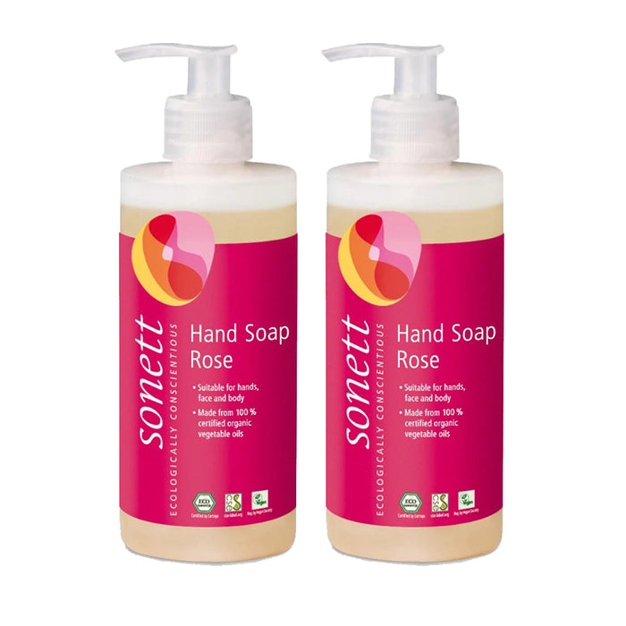 Sonett Organic Hand Soap Rose (10 fl.oz/300 ml) ( Pack of 1 ) ( Pack of 2 ) ( Pack of 6 )