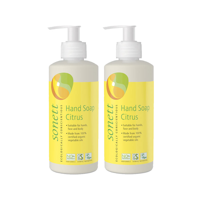 Sonett Organic Hand Soap Citrus (10 fl.oz/300 ml) ( Pack of 1 ) ( Pack of 2 ) ( Pack of 6 )