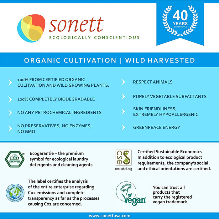 Sonett Organic All-Purpose Cleanser (17 fl oz/ 0.5L) ( Pack of 1 ) ( Pack of 2 ) ( Pack of 6 )
