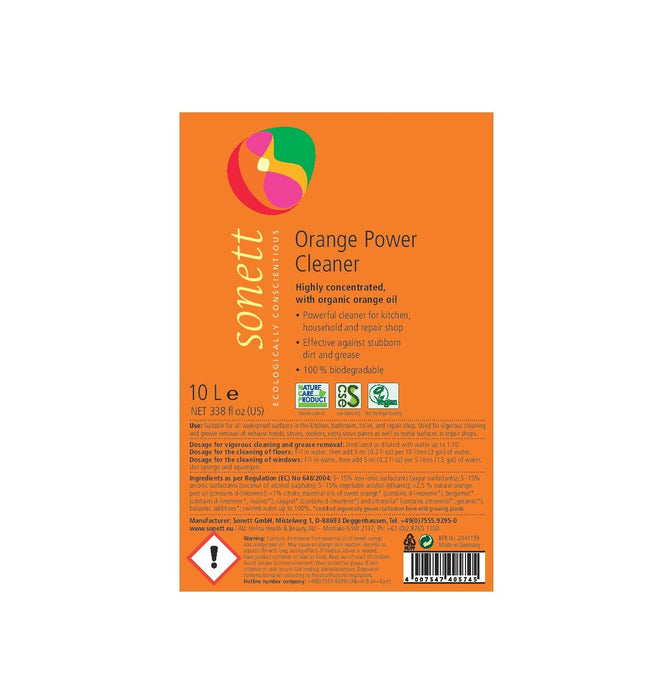 Sonett Organic Orange Universal Power Cleaner (2.6 gal/10L)