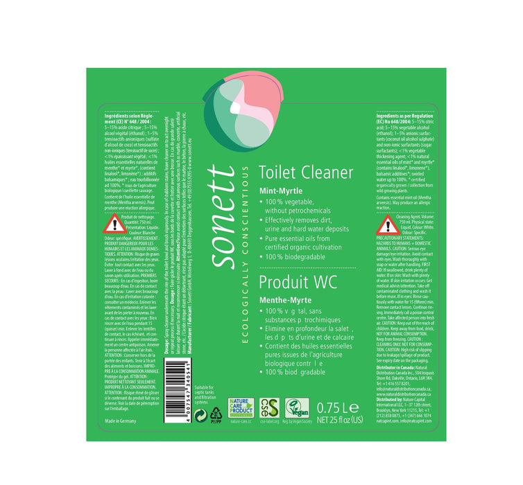 Sonett Organik Toilet Cleaner Mint-Myrtle (25 fl.oz/750ml) ( Pack of 1 ) ( Pack of 2 ) ( Pack of 6 )