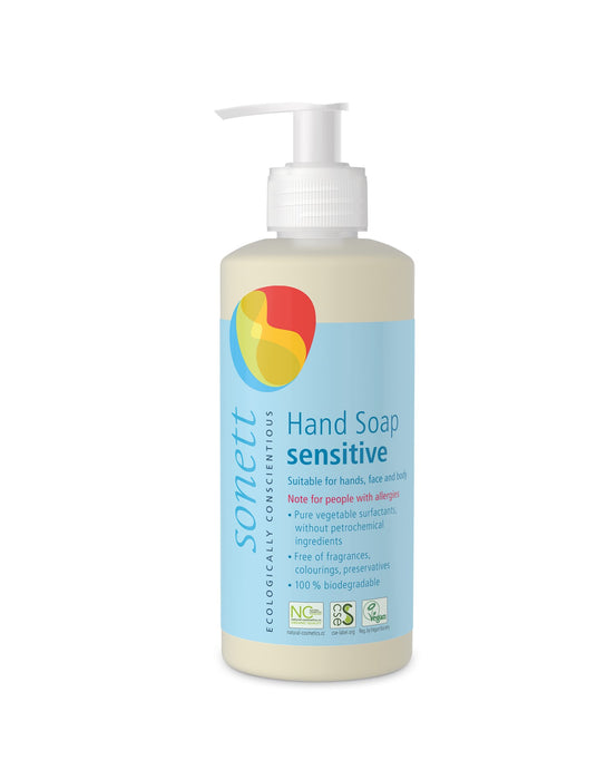 Sonett Organic Hand Soap Sensitive (10 fl.oz/ 300ml) ( Pack of 1 ) ( Pack of 2 ) ( Pack of 6 )