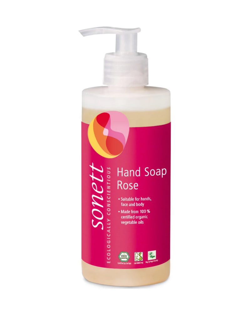 Sonett Organic Hand Soap Rose (10 fl.oz/300 ml) ( Pack of 1 ) ( Pack of 2 ) ( Pack of 6 )