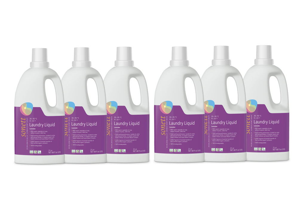 Sonett Organic Laundry Liquid Lavender (68 fl.oz/2L) ( Pack of 1 ) ( Pack of 2 ) ( Pack of 6 )