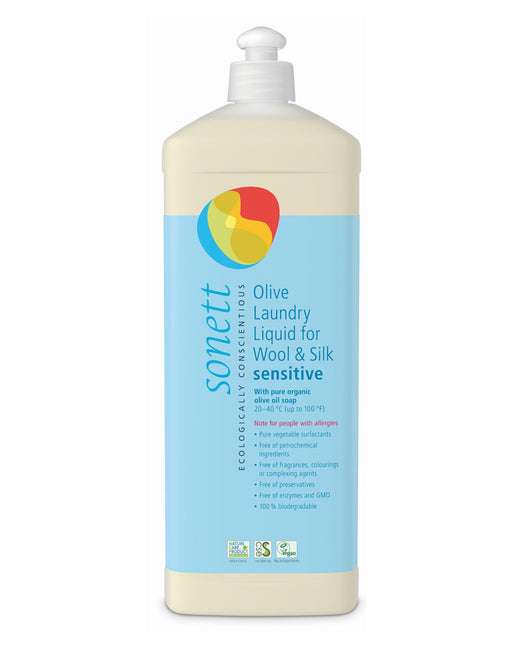 Sonett Organic Olive Laundry Liquid for Wool and Silk Sensitive ( 35fl.oz 1L) ( Pack of 1 ) ( Pack of 2 ) ( Pack of 6 )