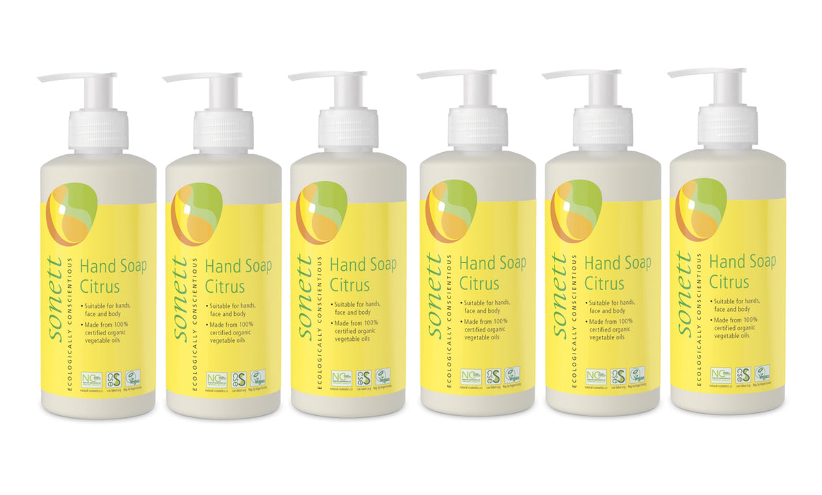 Sanett Organic Hand Soap Citrus (10 fl.oz/300 ml) ( Pack of 1 ) ( Pack of 2 ) ( Pack of 6 )