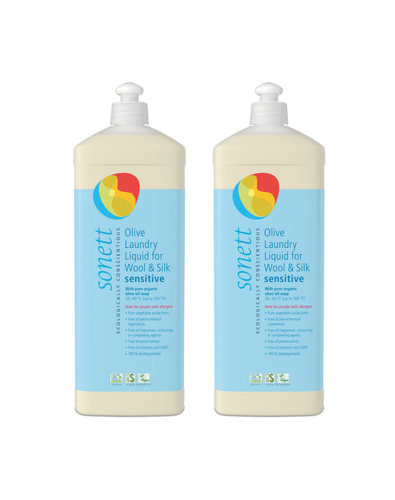 Sonett Organic Olive Laundry Liquid for Wool and Silk Sensitive ( 35fl.oz 1L) ( Pack of 1 ) ( Pack of 2 ) ( Pack of 6 )